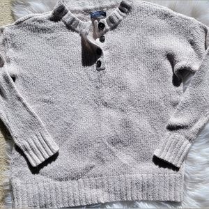 American Eagle Jegging Fit Button Front Knit Sweater Cream Ivory XS